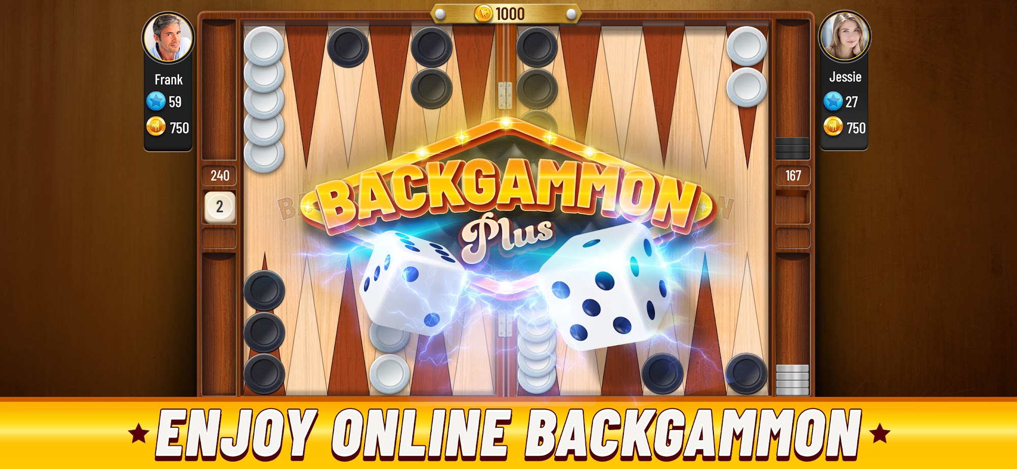 Ladda ner Backgammon Plus - Board Game: Android PvP spel till mobilen och surfplatta.