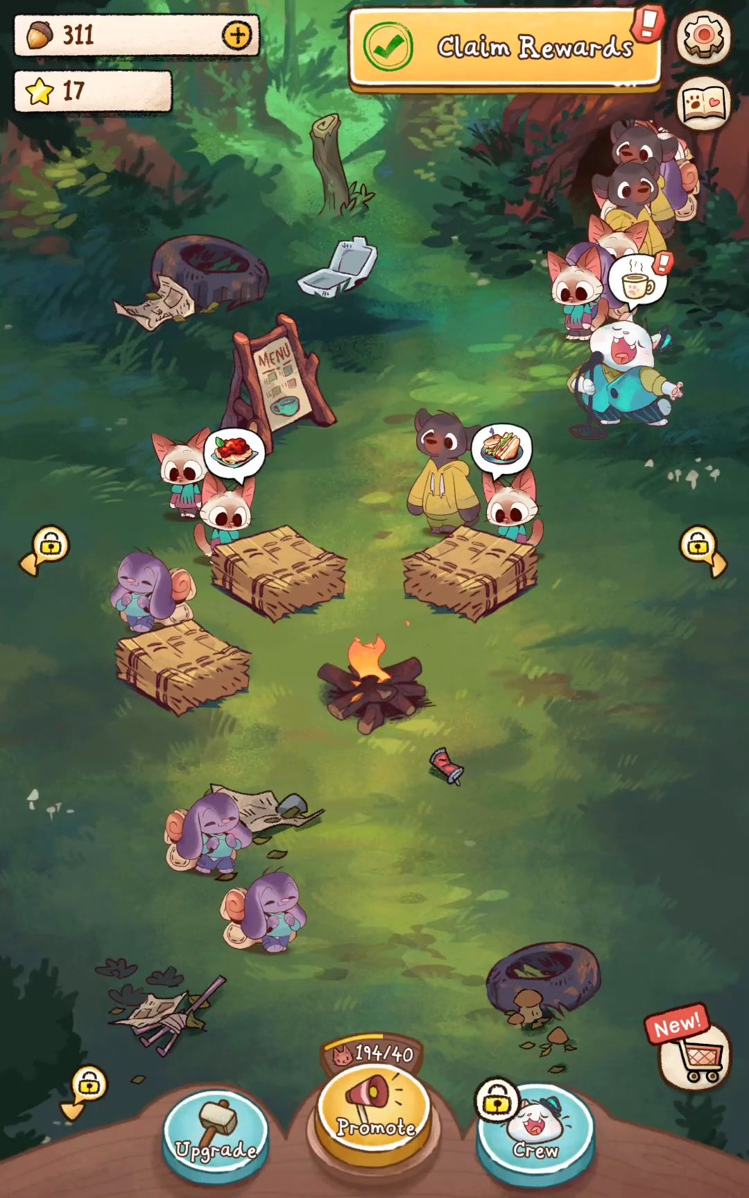 Ladda ner Campfire Cat Cafe - Cute Game: Android Cooking spel till mobilen och surfplatta.