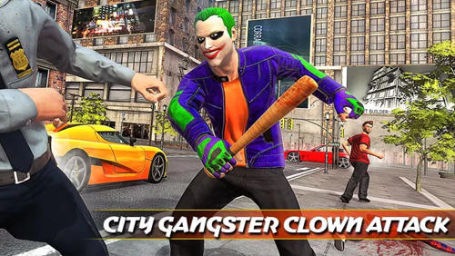 Ladda ner City gangster clown attack 3D: Android Third-person shooter spel till mobilen och surfplatta.