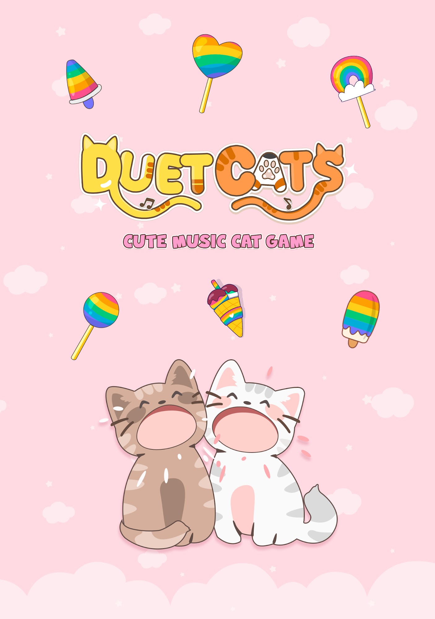 Ladda ner Duet Cats: Cute Popcat Music: Android  spel till mobilen och surfplatta.