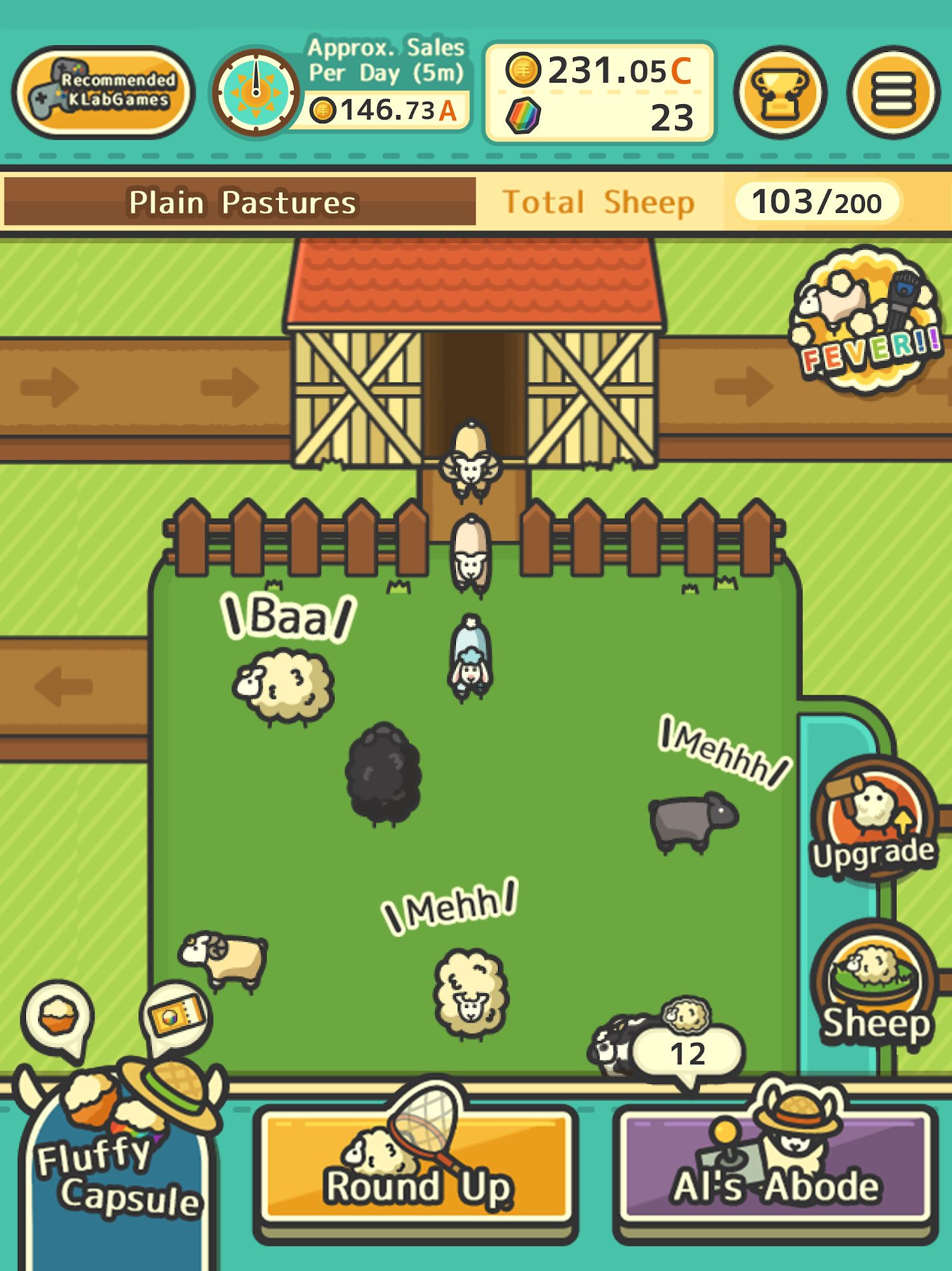 Ladda ner Fluffy Sheep Farm: Android Clicker spel till mobilen och surfplatta.