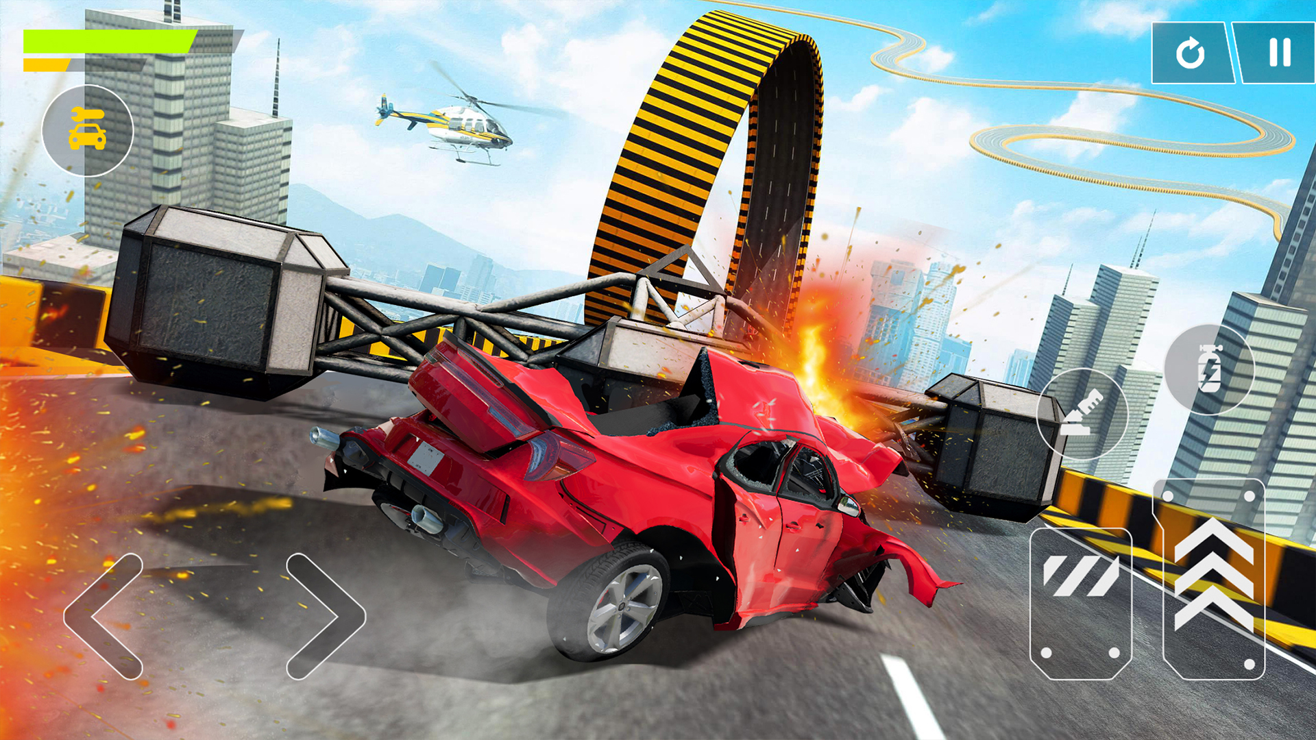 Ladda ner Flying Car Crash: Real Stunts: Android Cars spel till mobilen och surfplatta.