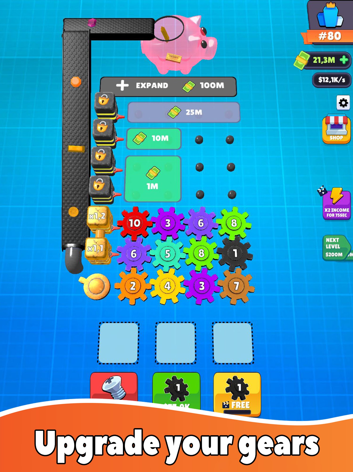 Ladda ner Gear Clicker: Android Puzzle spel till mobilen och surfplatta.