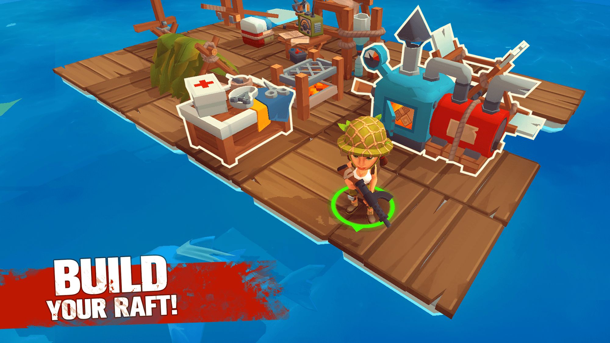 Ladda ner Grand Survival - Zombie Raft Survival Games: Android Top-down shooters spel till mobilen och surfplatta.
