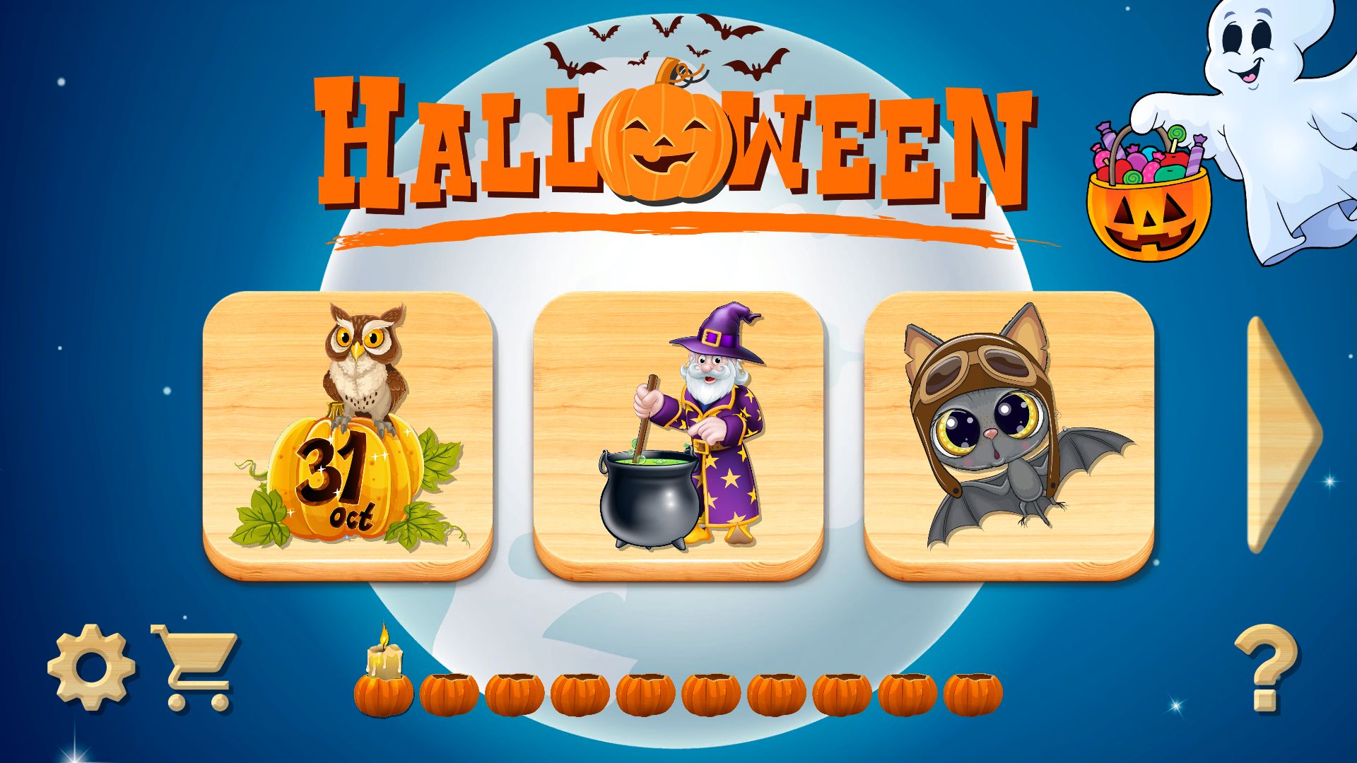 Ladda ner Halloween Puzzles for Kids: Android Logikspel spel till mobilen och surfplatta.