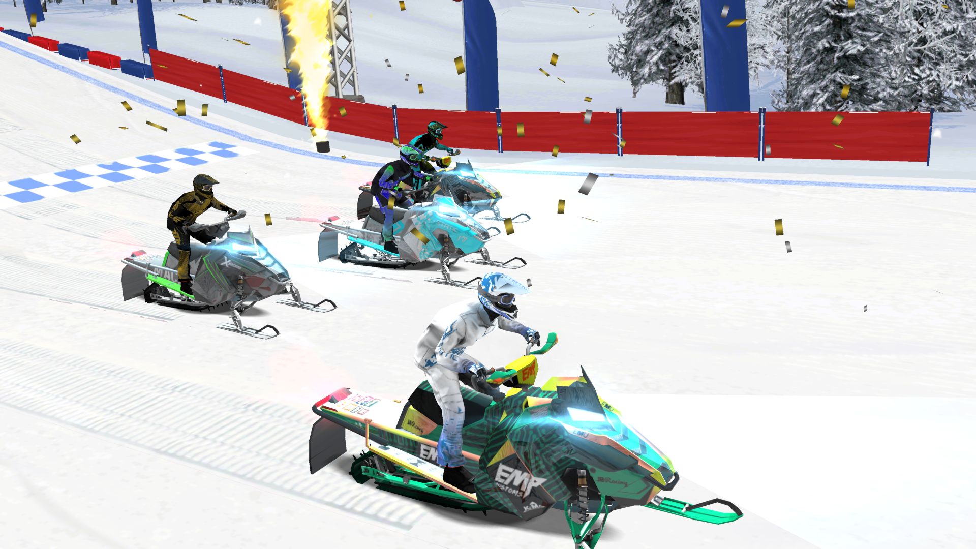 Ladda ner Mad Skills Snocross: Android Racing spel till mobilen och surfplatta.