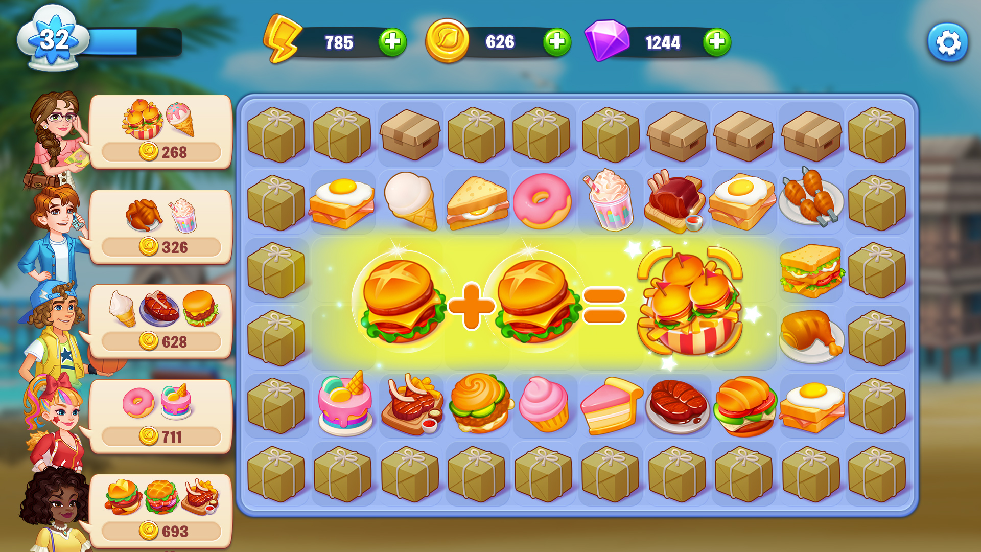 Ladda ner Merge Cooking: Restaurant Game: Android Puzzle spel till mobilen och surfplatta.