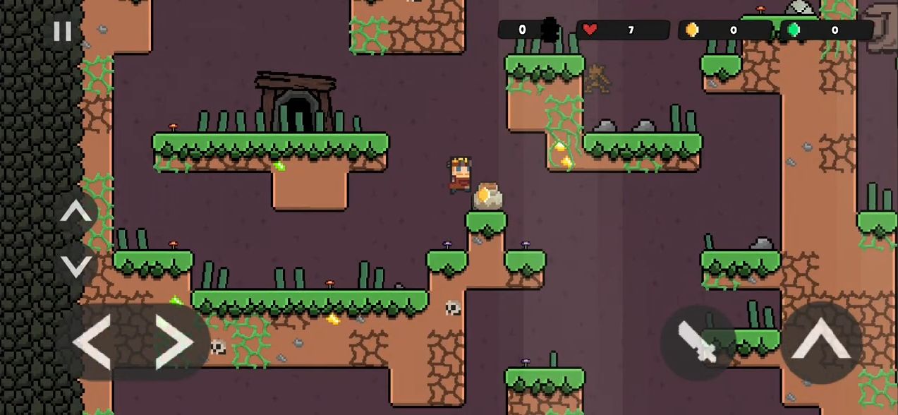 Ladda ner Pixel Caves - Fight & Explore: Android Platformer spel till mobilen och surfplatta.