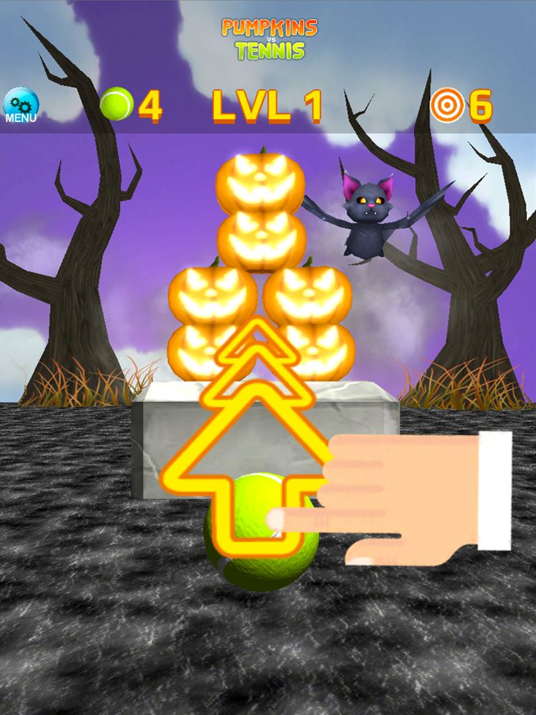 Ladda ner Pumpkins vs Tennis Knockdown: Android Shooter spel till mobilen och surfplatta.