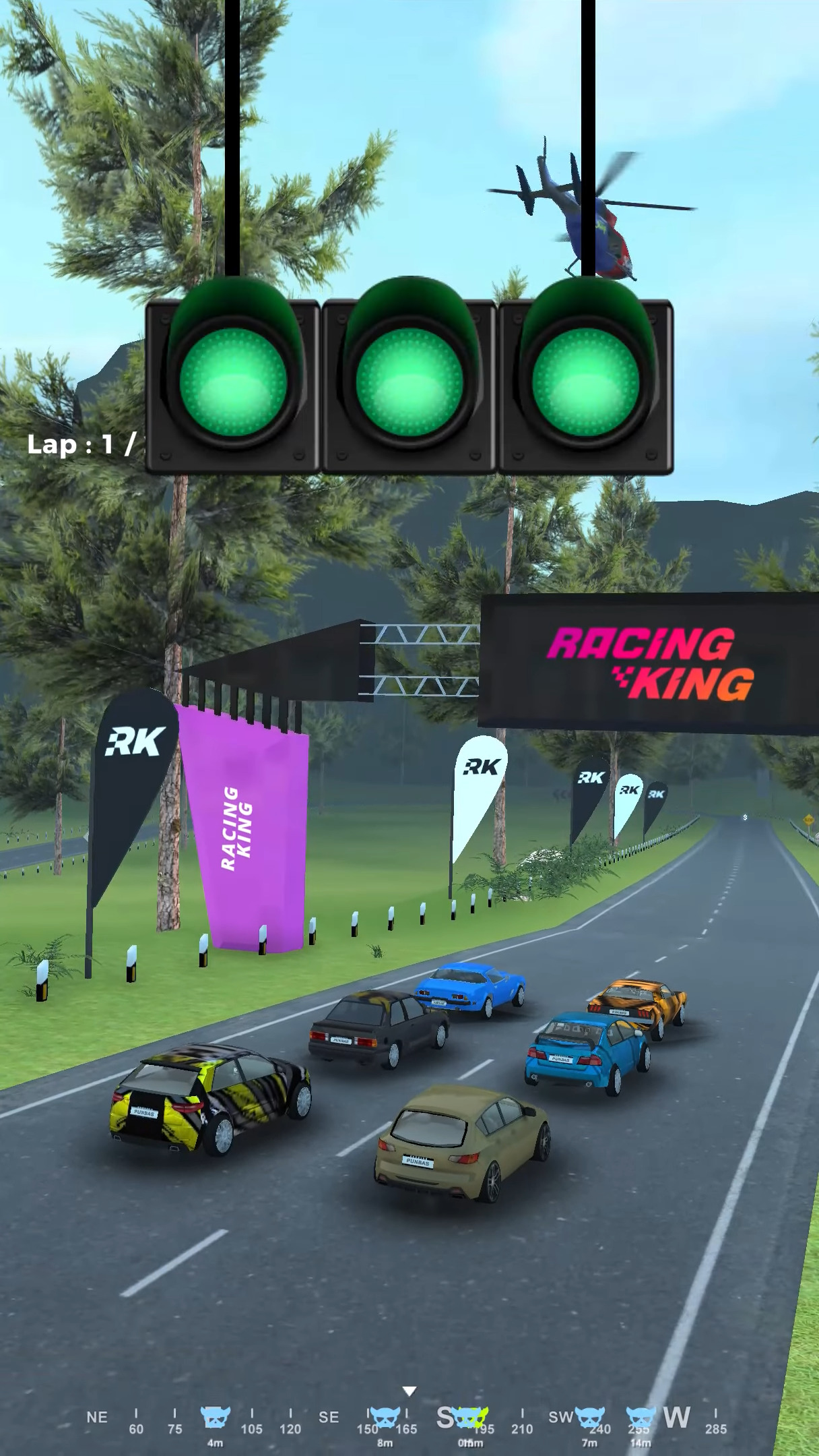 Ladda ner Racing King - 3D Car Race: Android Racing spel till mobilen och surfplatta.