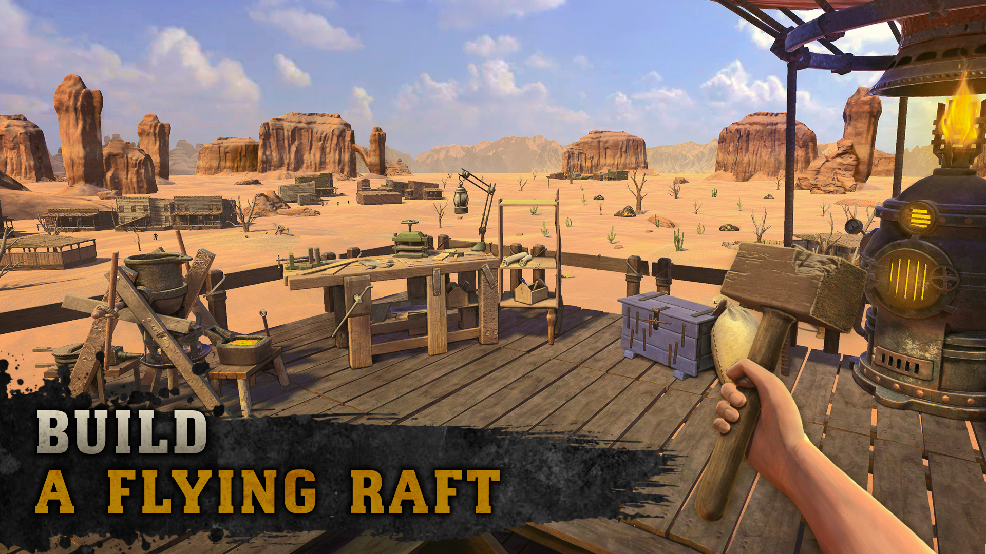 Ladda ner Raft Survival: Desert Nomad - Simulator: Android Survival spel till mobilen och surfplatta.