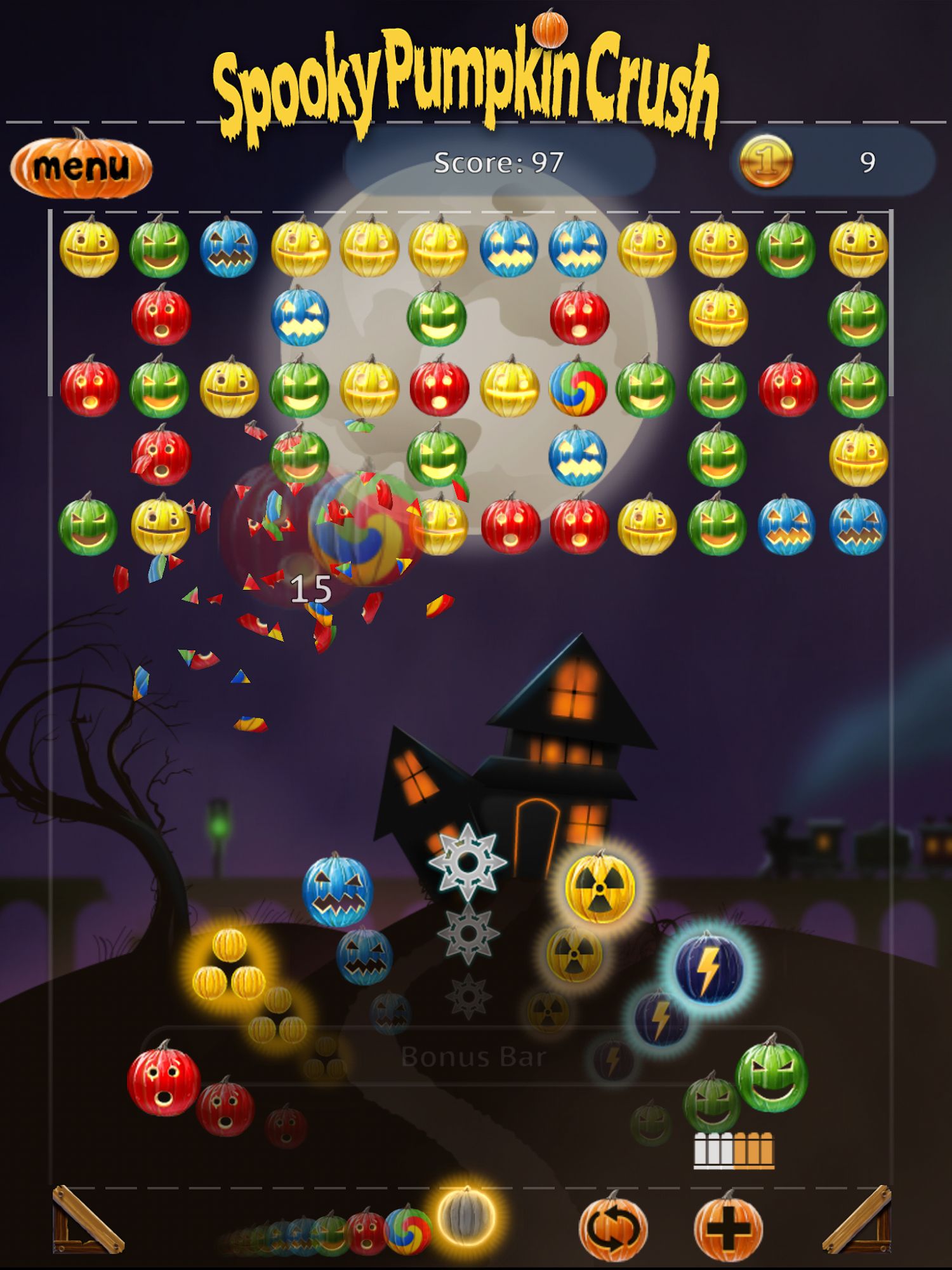 Ladda ner Spooky House ® Pumpkin Crush: Android Logikspel spel till mobilen och surfplatta.