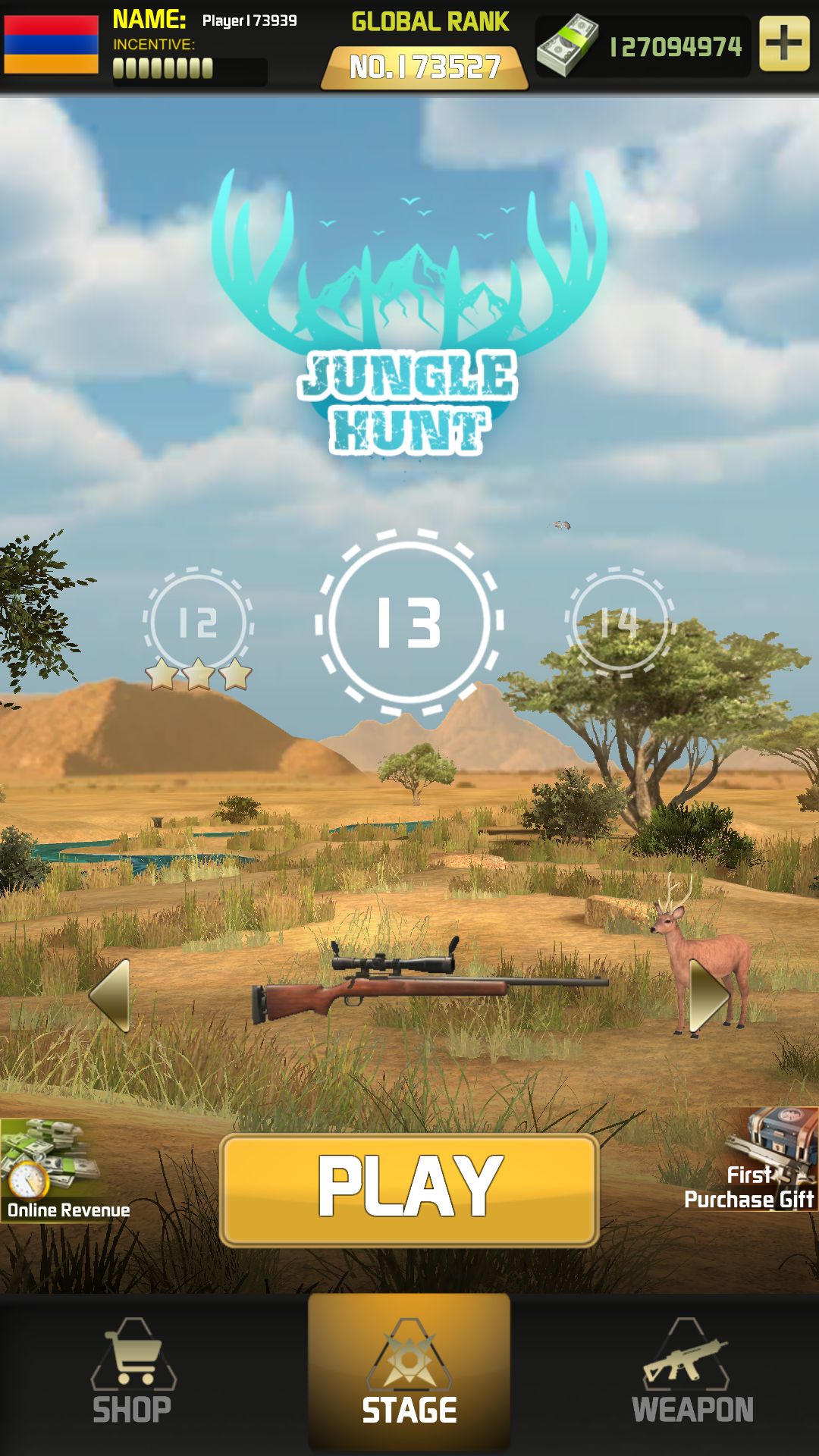 Ladda ner The Hunting World - 3D Wild Shooting Game på Android A.n.d.r.o.i.d. .5...0. .a.n.d. .m.o.r.e gratis.