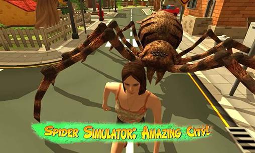Ladda ner Spider simulator: Amazing city!: Android Animals spel till mobilen och surfplatta.