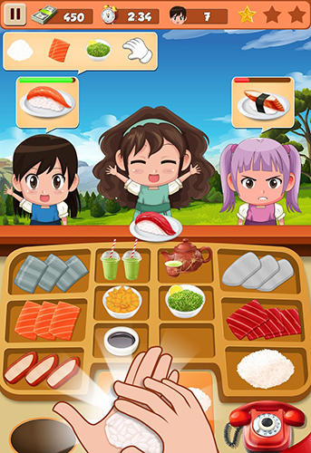 Sushi restaurant craze: Japanese chef cooking game