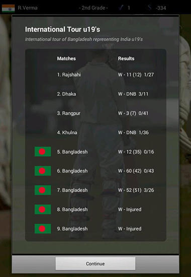 Cricket player manager