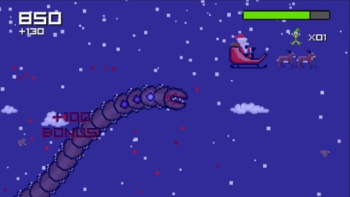 Super mega worm vs Santa: Saga