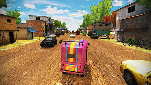 Tuk tuk drive traffic simulator 3D. Rickshaw traffic street racing