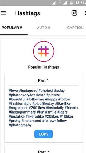 Best hashtags captions & photosaver for Instagram
