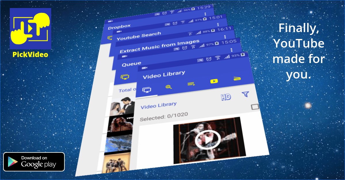 PickVideo gratis appar att ladda ner på Android 4.0.3 mobiler och surfplattor.