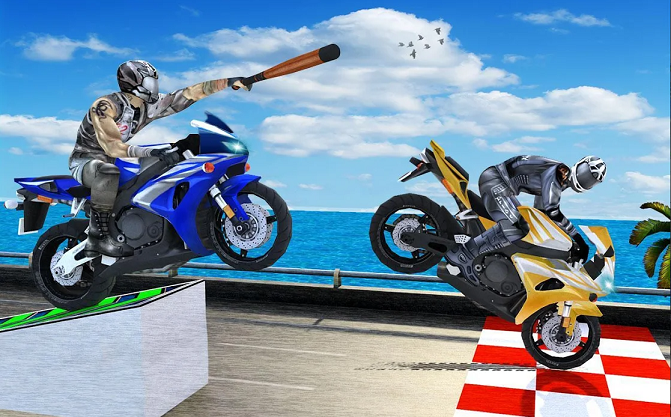 Super 3D Highway Bike Stunt: Motorbike Racing Game