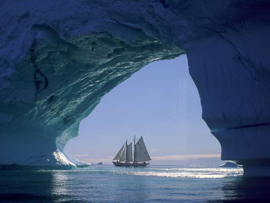 Icebergs,Yachts,Landscape