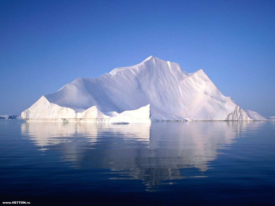 Landscape, Winter, Water, Sea, Icebergs