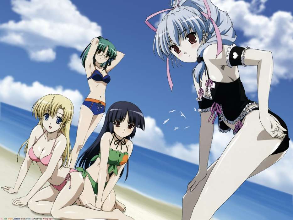 Anime,Girls,Beach