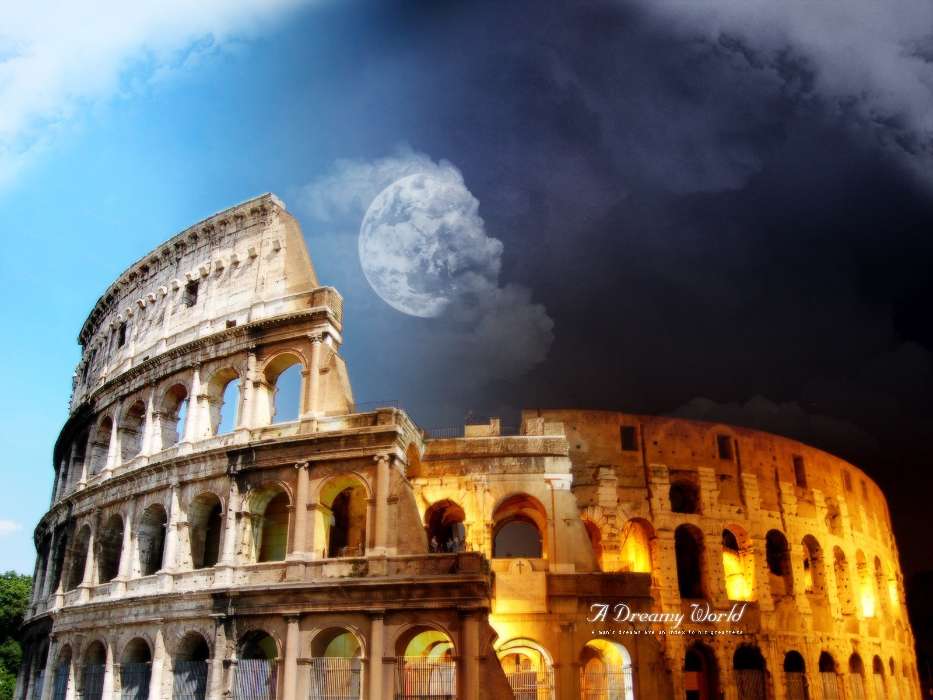 Architecture, Art photo, Italy, Colosseum, Landscape