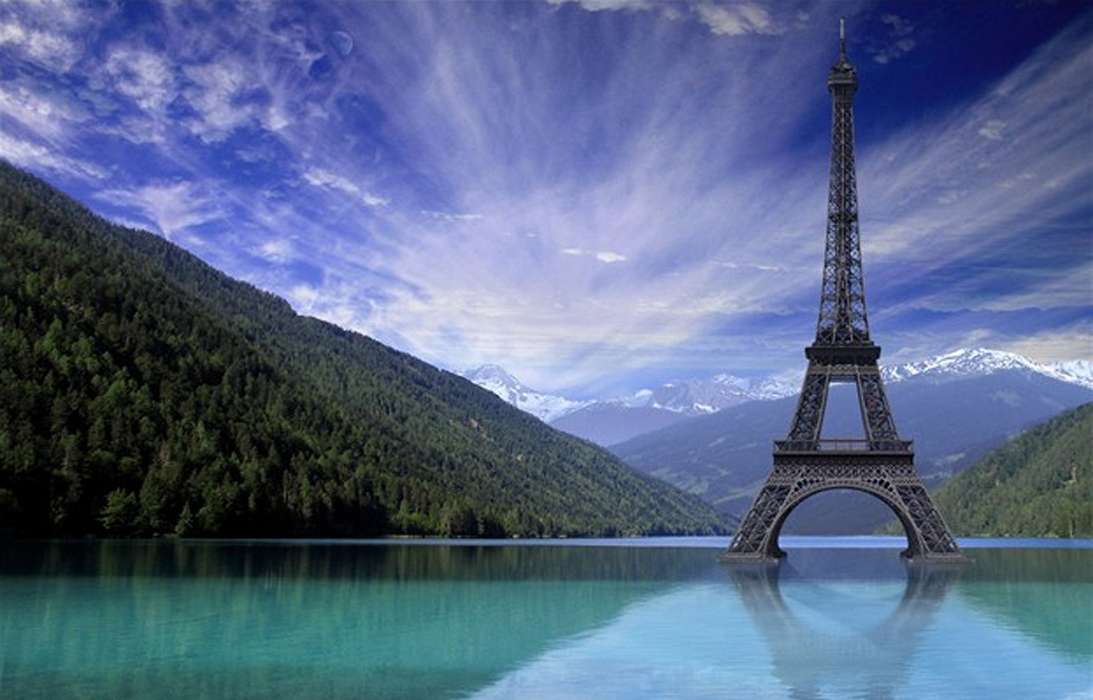 Landscape, Sky, Sea, Architecture, Eiffel Tower