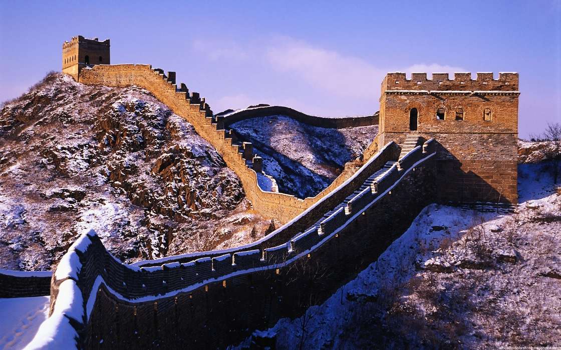 Architecture, Mountains, Landscape, Great Wall of China