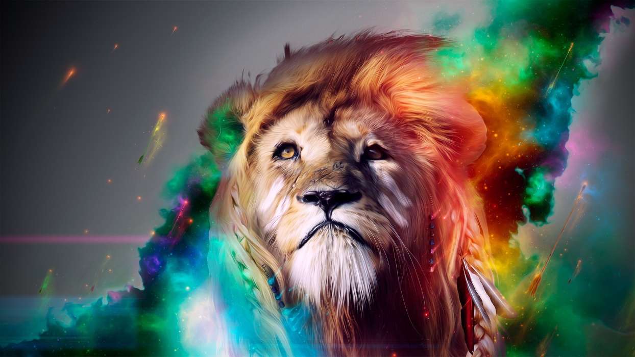Art photo,Lions,Animals