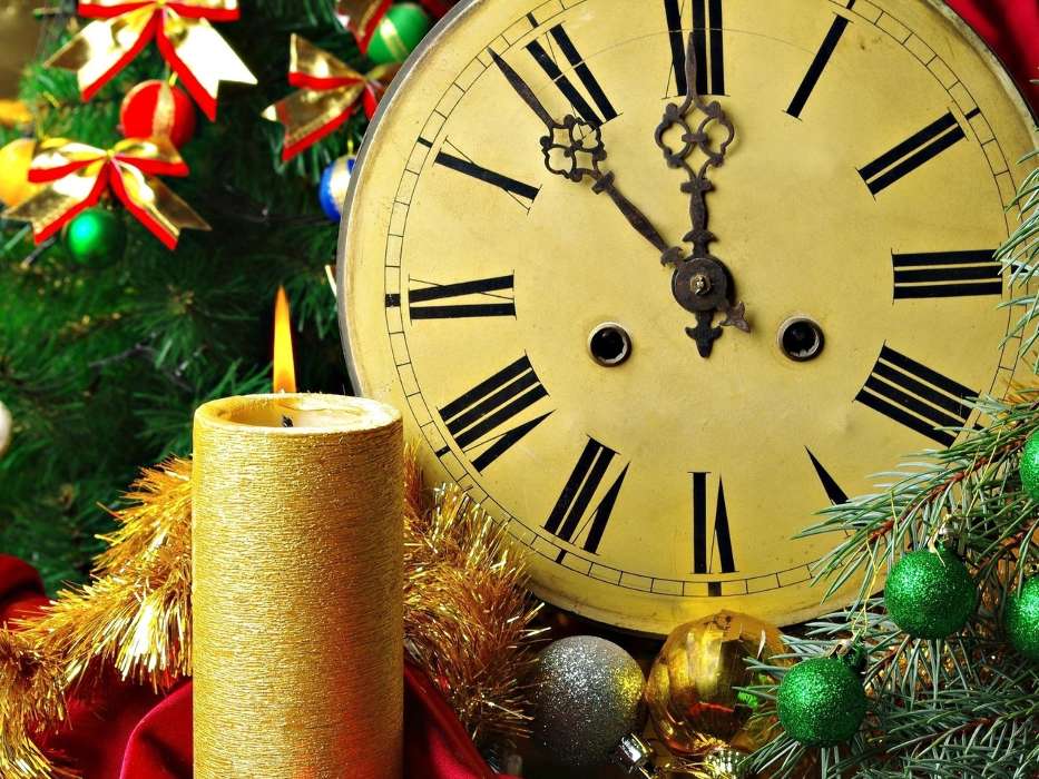Clock, Background, New Year, Holidays