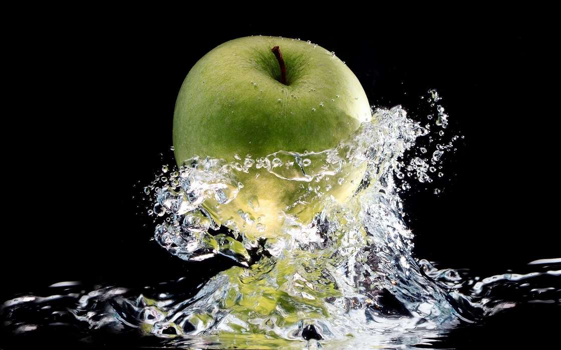 Apples, Food, Background, Fruits, Water
