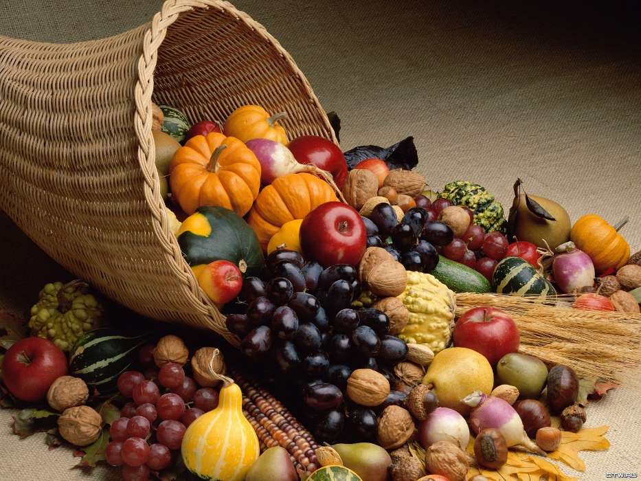 Fruits, Food, Apples, Pears, Grapes, Pumpkin