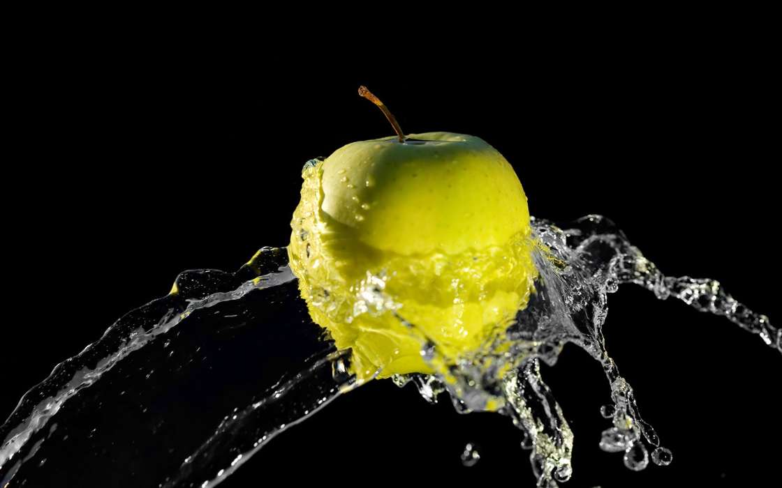Apples, Background, Fruits, Water