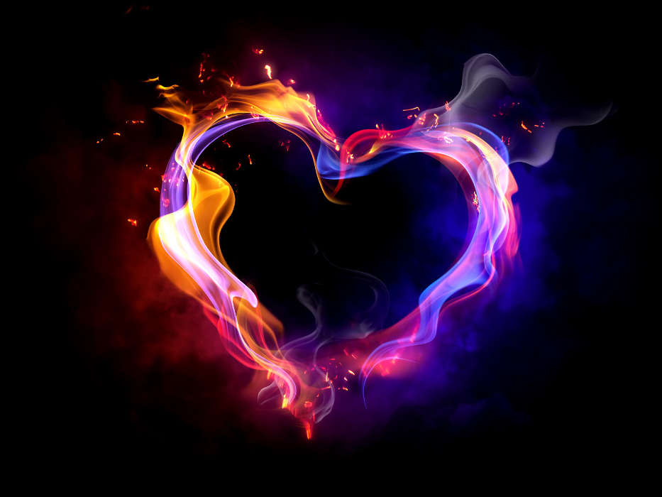 Valentine&#039;s day, Background, Love, Fire, Holidays, Hearts