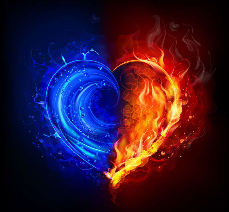 Valentine&#039;s day, Background, Love, Fire, Holidays, Hearts, Water