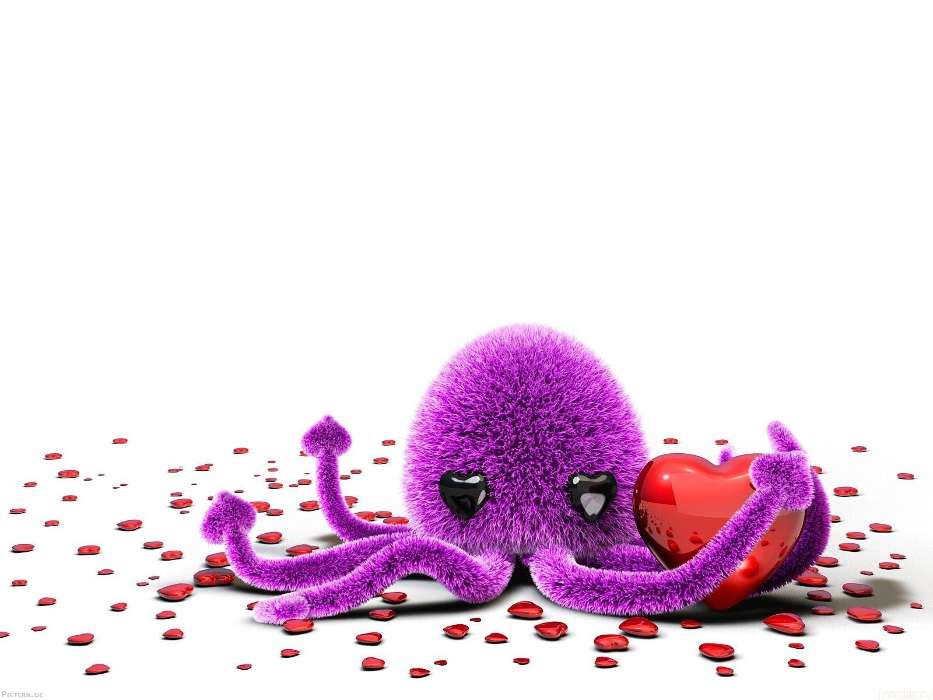 Valentine&#039;s day, Toys, Love, Objects, Octopus, Hearts