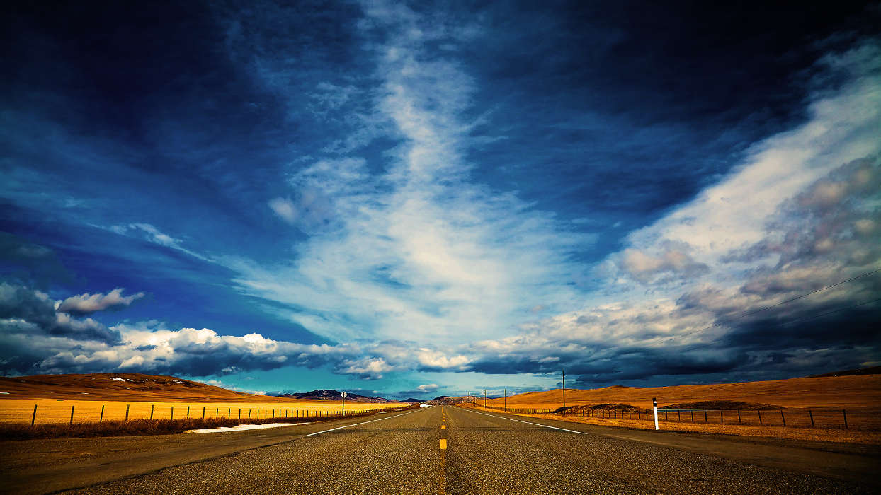 Roads, Sky, Landscape