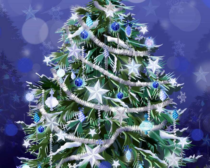 Holidays, New Year, Fir-trees, Christmas, Xmas, Drawings