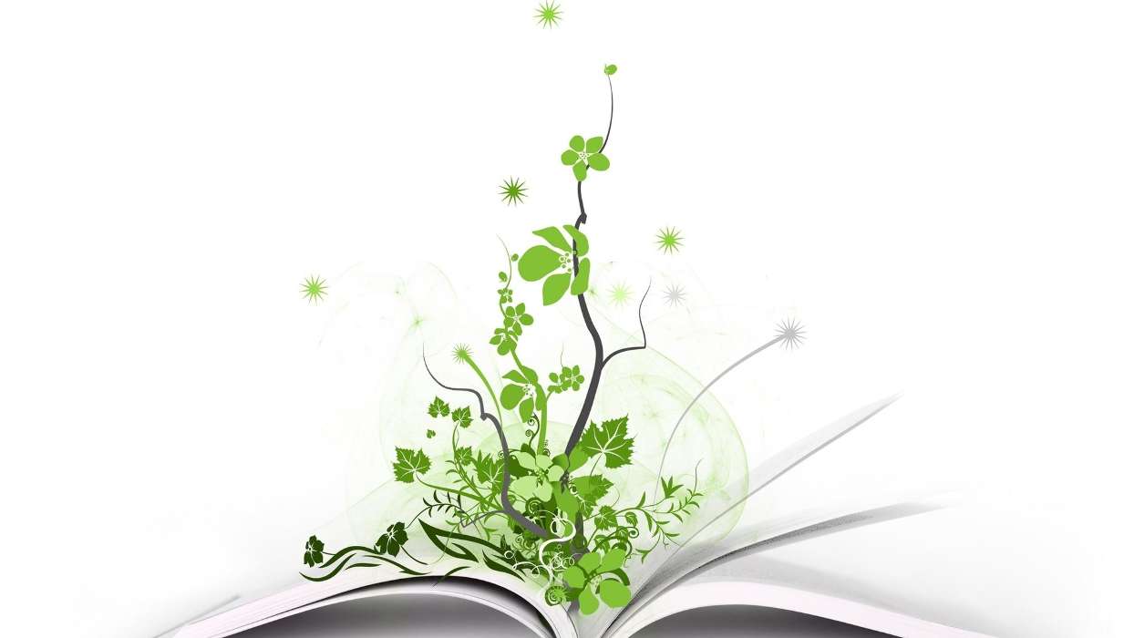 Background, Books, Plants