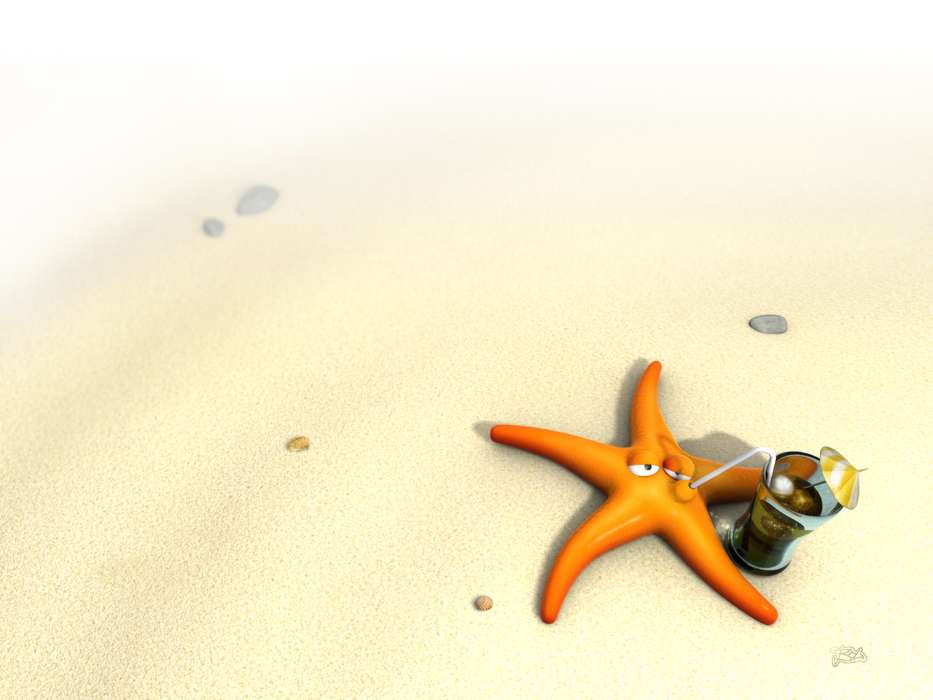 Background, Starfish, Sand, Beach, Funny