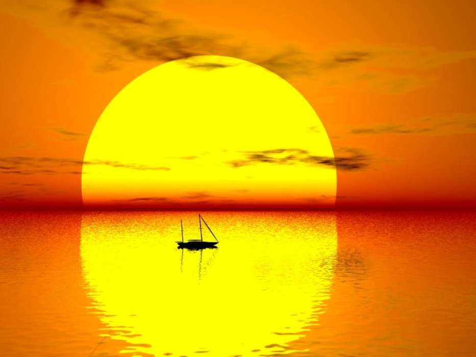 Yachts,Sea,Landscape,Sunset