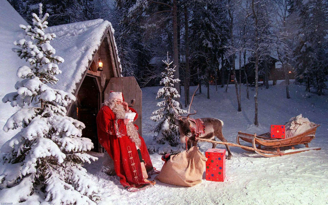 People, New Year, Holidays, Christmas, Xmas, Santa Claus