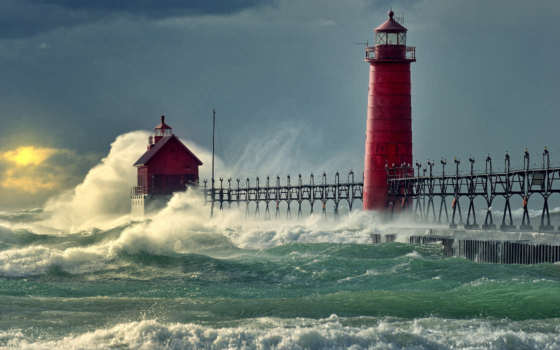 Lighthouses,Sea,Landscape