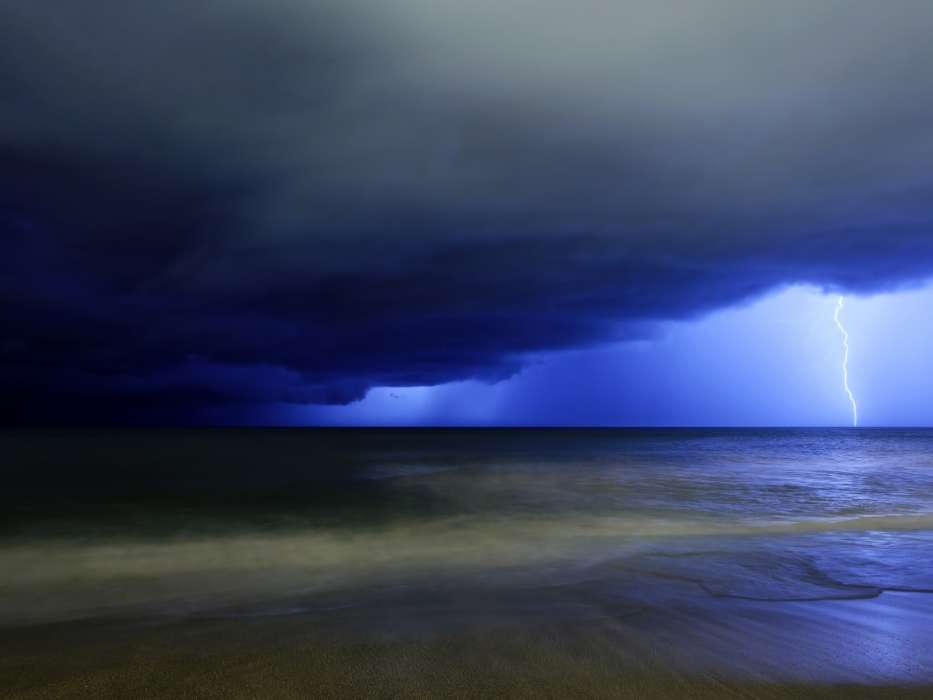 Lightning,Sea,Landscape
