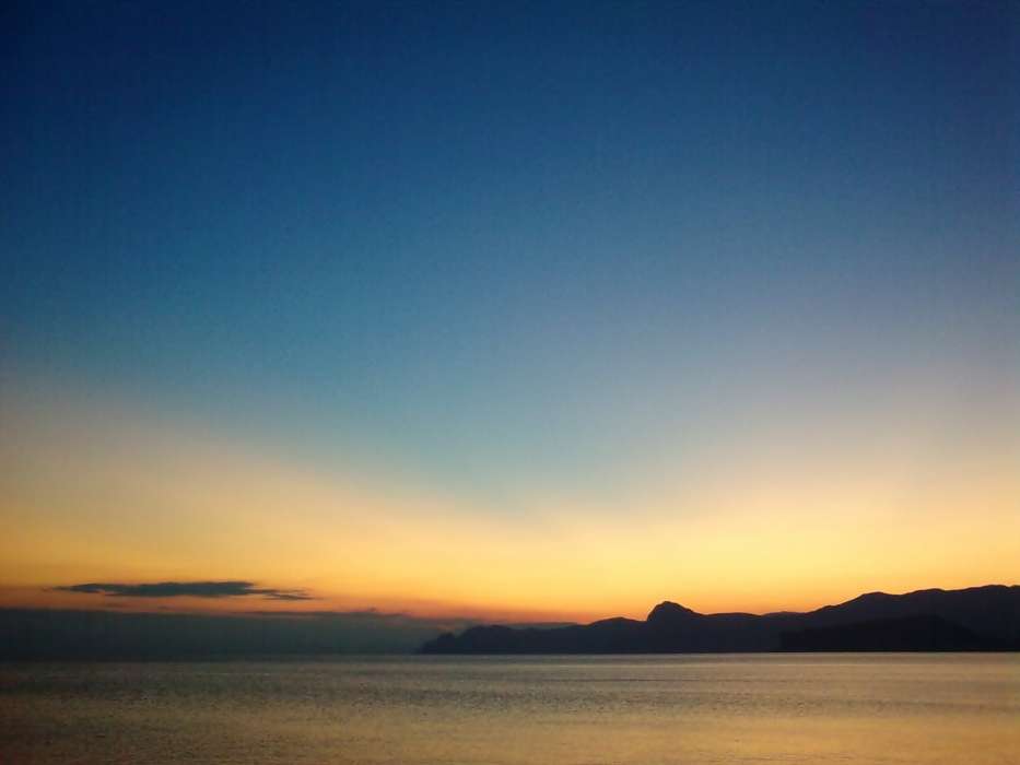 Sea, Sky, Landscape, Sunset