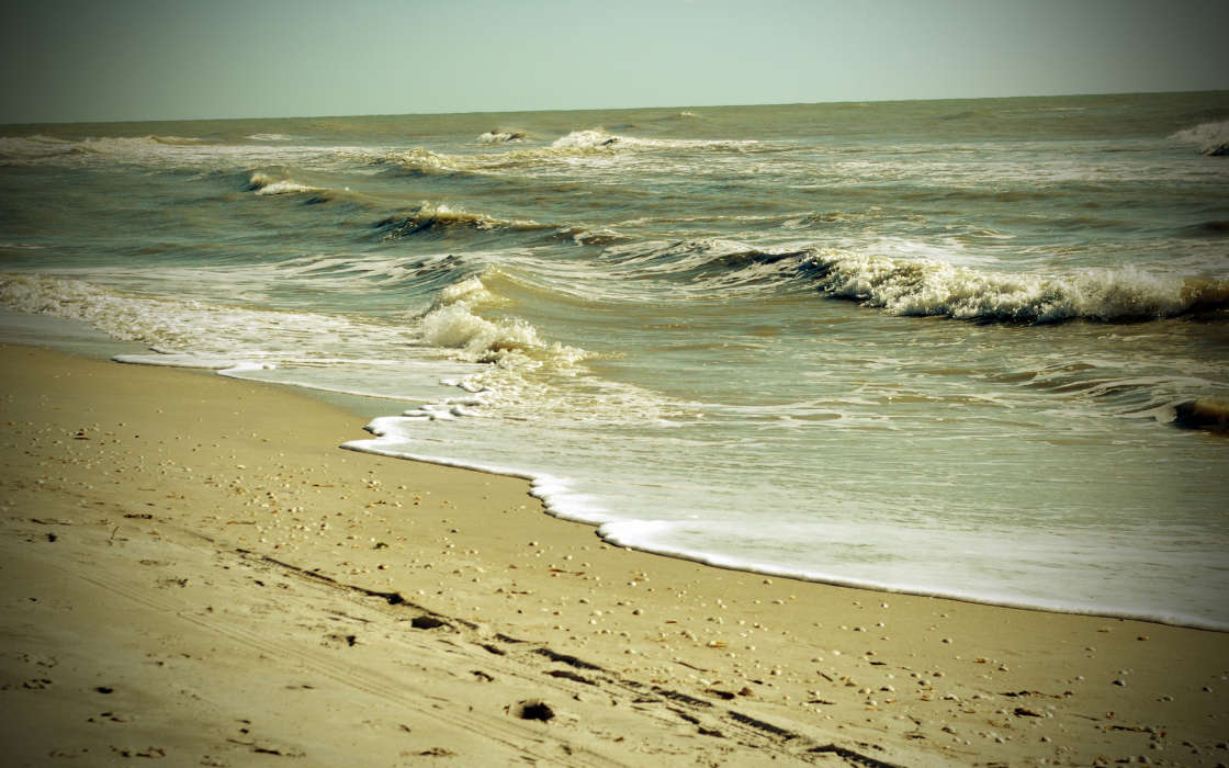 Sea, Landscape, Beach, Waves