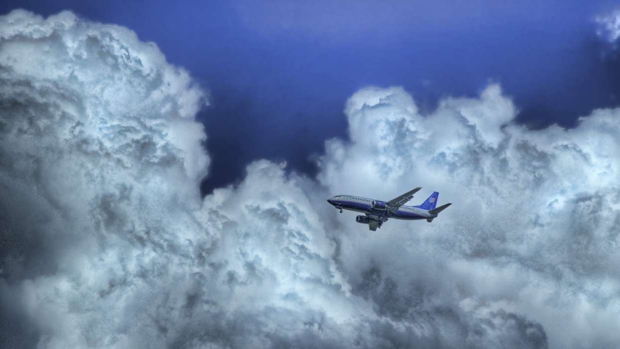 Sky, Clouds, Airplanes, Transport